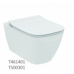 Λεκάνη Κρεμαστή Πορσελάνης Ideal Standard I.LIFE B Rimless 54 εκ. με Κάλυμμα Slim Soft Close T461401s Λευκή